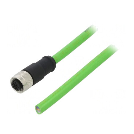 Mufă Ethernet M12 4 Pin Mamă 3m PUR IP67 | Electronic-mag.ro | Componente Electronice