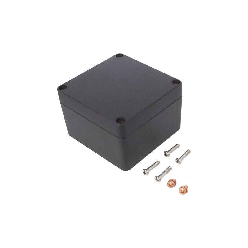Carcasă Universală Aluminiu Neagră 120mm x 122mm x 81mm | Electronic-mag.ro | Componente Electronice