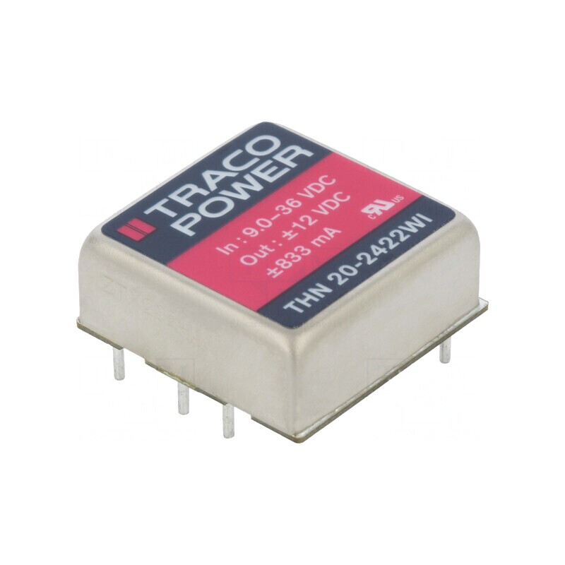 Convertor DC/DC 20W 9-36V la 12V/-12V THN 20-2422WI | Electronic-mag.ro | Componente Electronice