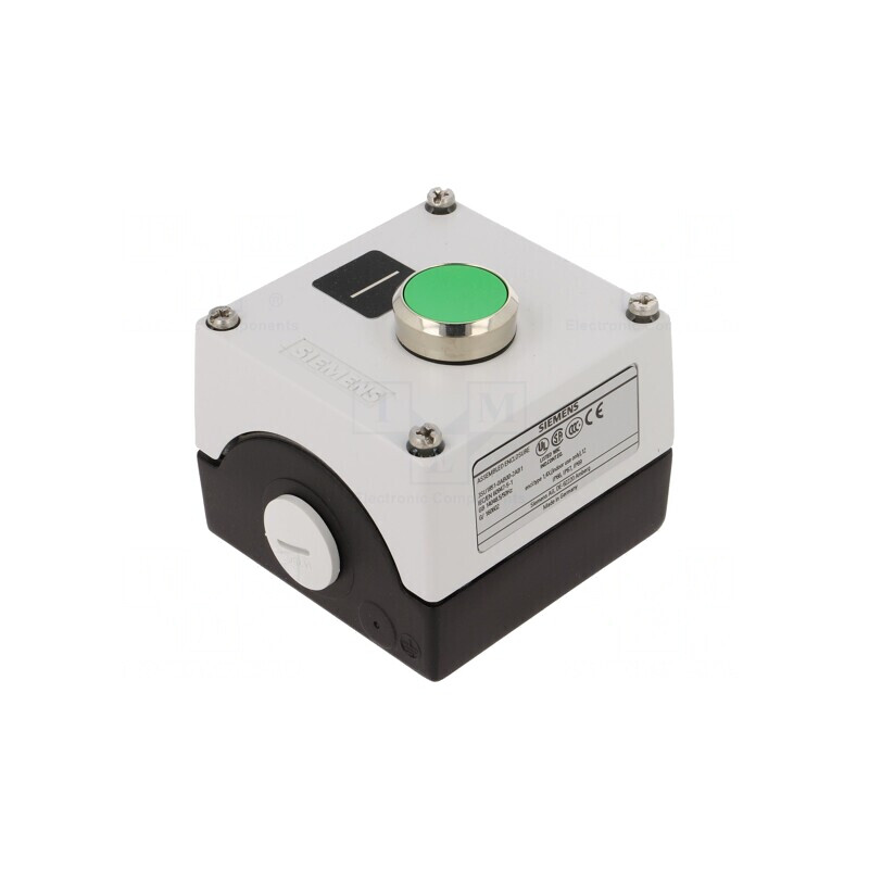 Casetă de comandă cu 1 buton plat IP67 metal NO | Electronic-mag.ro | Componente Electronice