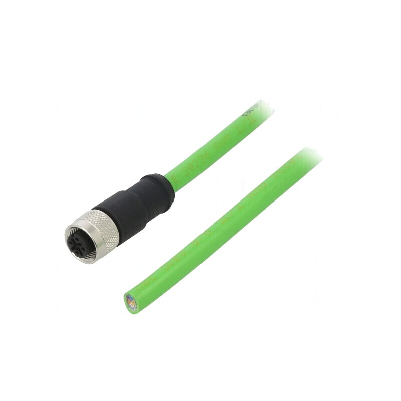 Mufă M12 4 PIN D-Ethernet 5m IP67 | Electronic-mag.ro | Componente Electronice