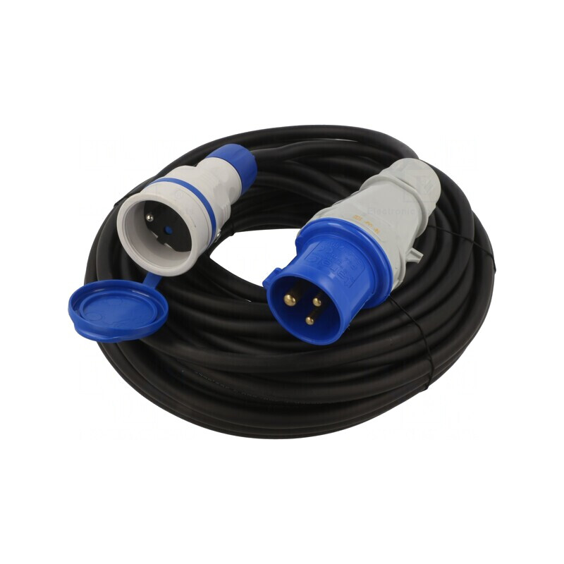 Prelungitor Alimentare 20m 16A Negru | Electronic-mag.ro | Componente Electronice