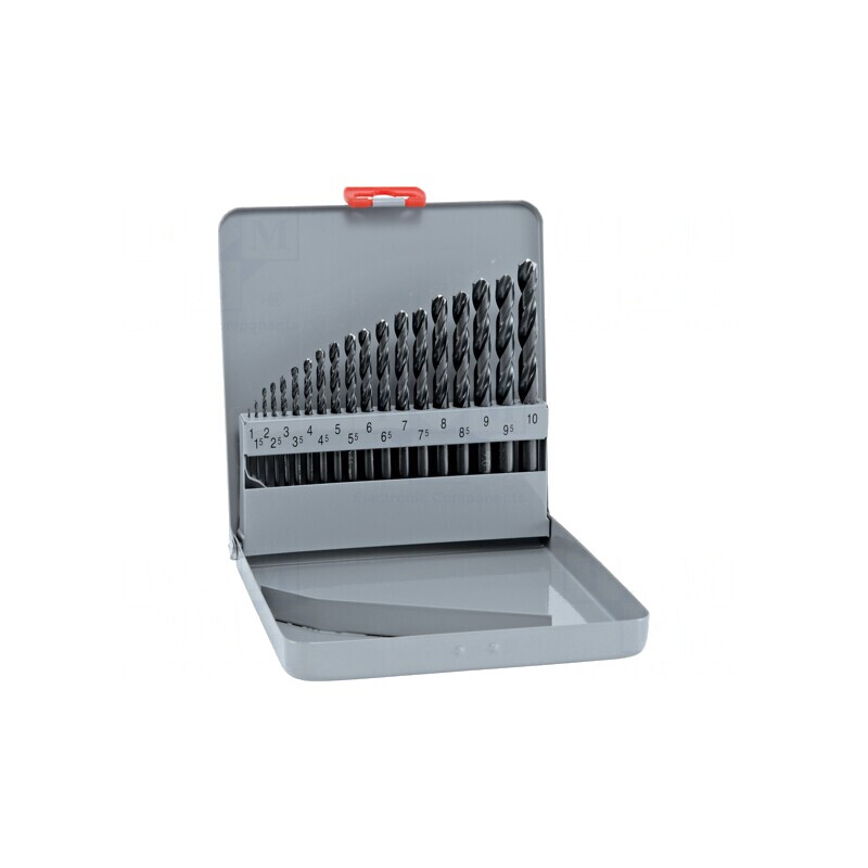 Set Burghie Metal HSS 19 Bucăți Cutie Metalică | Electronic-mag.ro | Componente Electronice
