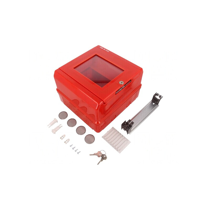 Carcasă de Urgență pentru Perete IP65 Roșu 100x100x50mm | Electronic-mag.ro | Componente Electronice