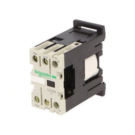 Contactor 2-polar 24VDC 10A pentru șină DIN | Electronic-mag.ro | Componente Electronice