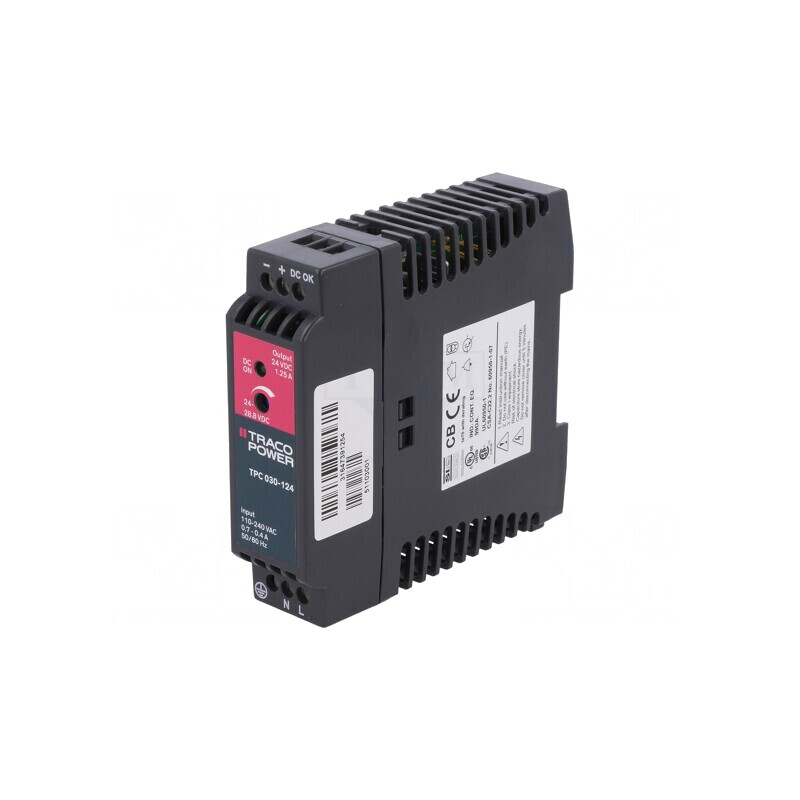 Alimentator Pulsatoriu DIN 30W 24V 1.25A | Electronic-mag.ro | Componente Electronice