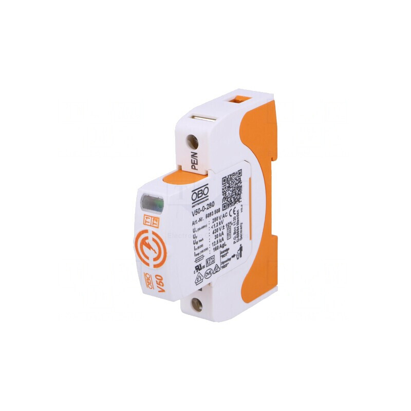 Limitator de Supratensiuni Tip 1 2 Poli 30kA 280VAC IP20 V50-1-280 | Electronic-mag.ro | Componente Electronice