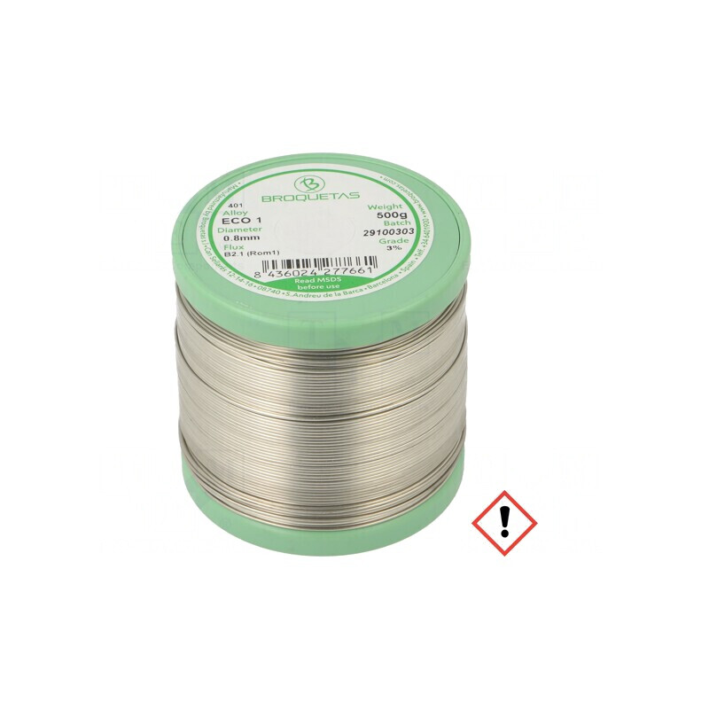 Sârmă de lipit fără plumb 0,8mm 0,5kg ECO | Electronic-mag.ro | Componente Electronice