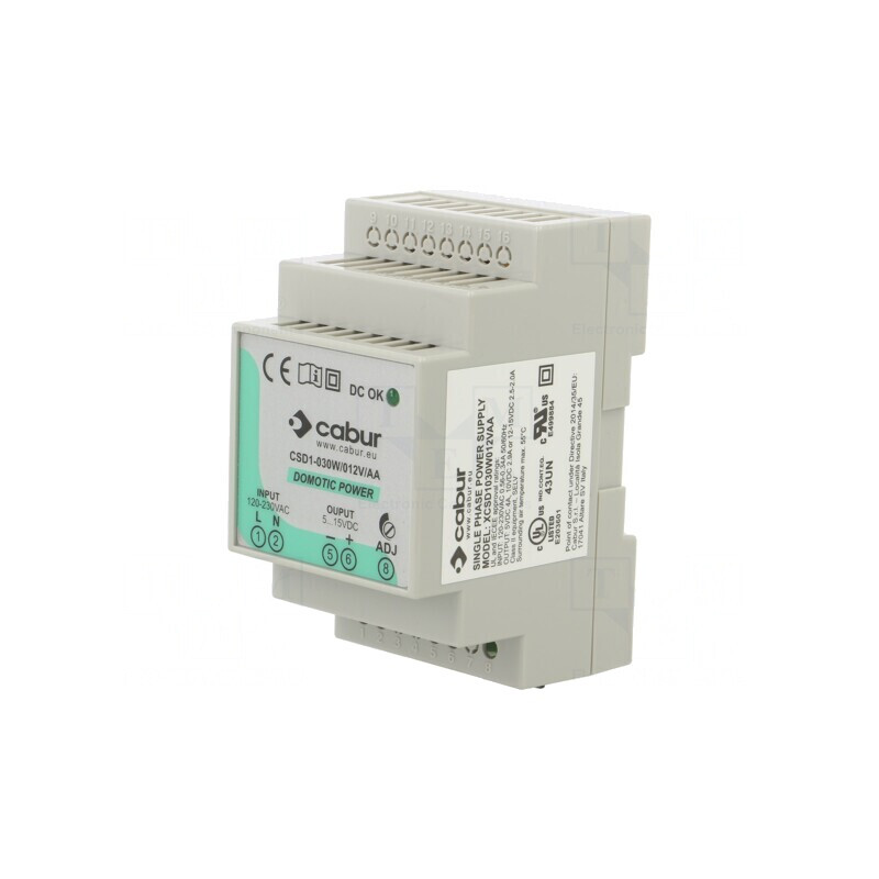 Alimentator 30W 12V 2,5A DIN IP20 | Electronic-mag.ro | Componente Electronice