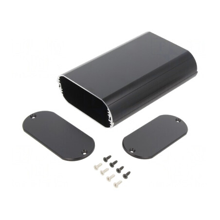 Carcasă aluminiu neagră 95x140x40mm | Electronic-mag.ro | Componente Electronice