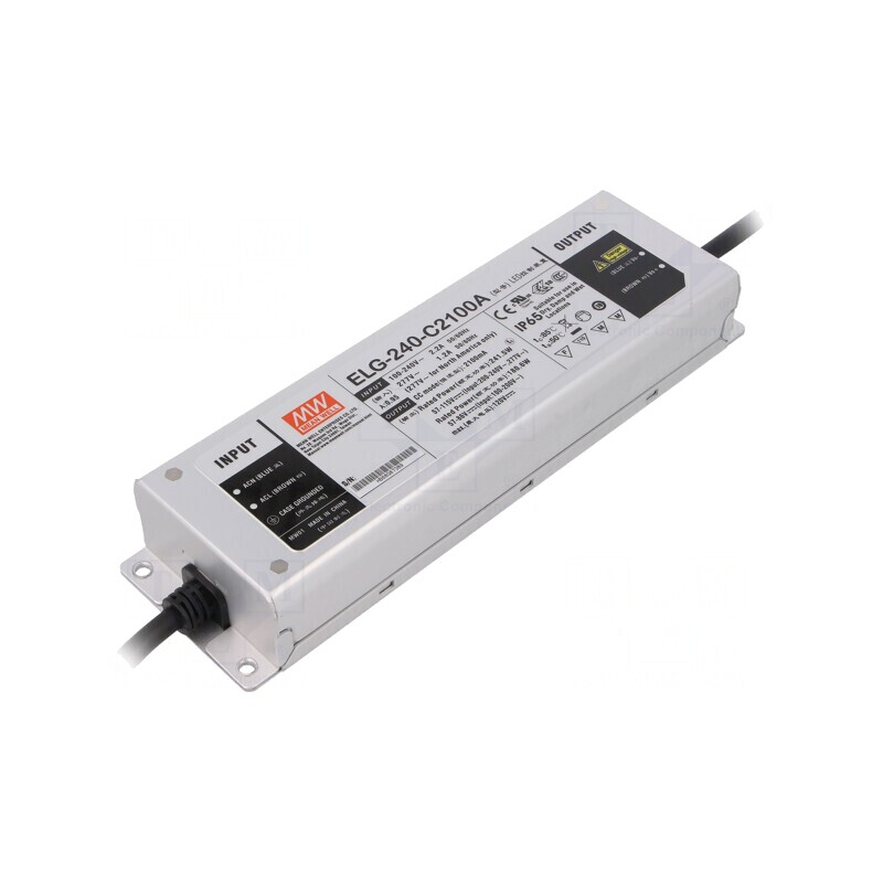Alimentator LED 240W IP65 57-115VDC 1050-2100mA | Electronic-mag.ro | Componente Electronice