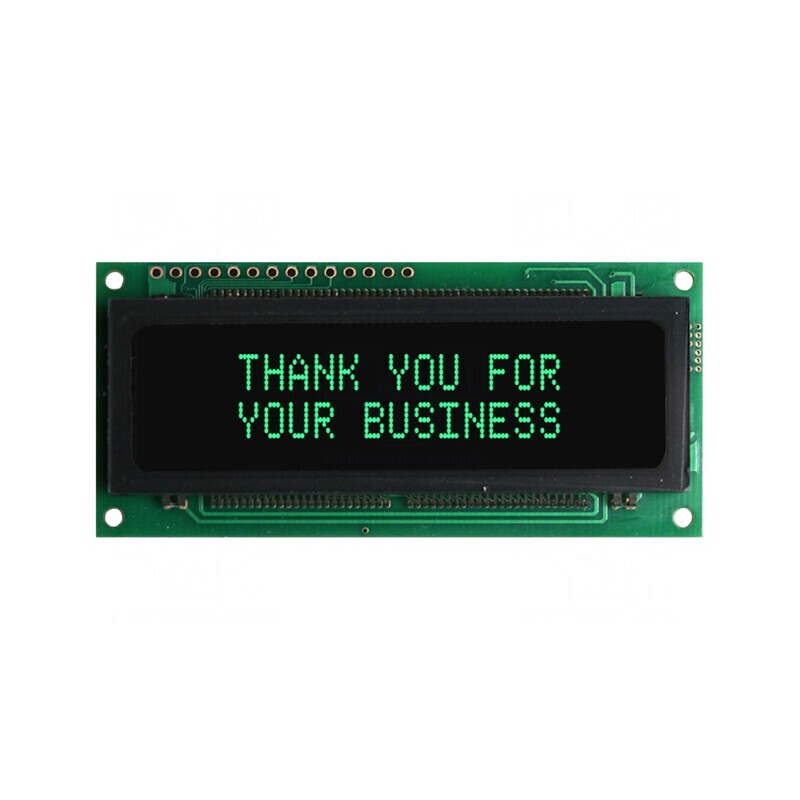 Afișaj VFD Alfanumeric 16x2 Verde 5,34mm 500cd/m2 | Electronic-mag.ro | Componente Electronice