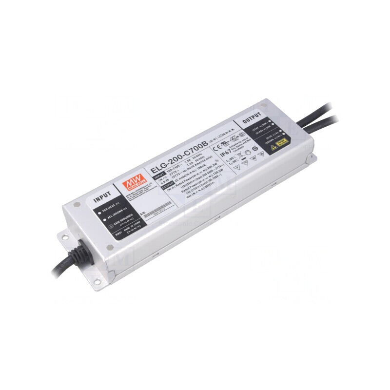 Alimentator LED 200W 700mA 100-305VAC ELG-200 | Electronic-mag.ro | Componente Electronice