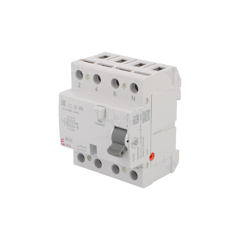 Întrerupător diferenţial 40A 30mA 4P 230V/400V | Electronic-mag.ro | Componente Electronice