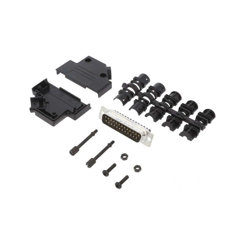 Conector D-Sub 25-Pini Tată Drept cu Terminal Șurub pe Cablu | Electronic-mag.ro | Componente Electronice