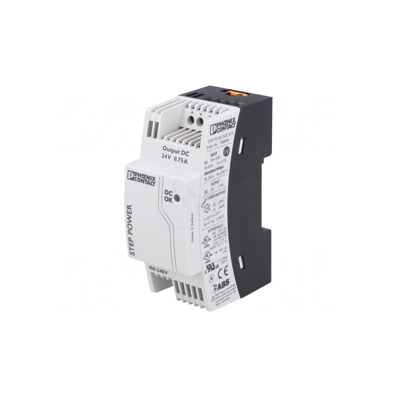 Alimentator Pulsatoriu pentru Șină DIN 18W 24VDC 0,75A | Electronic-mag.ro | Componente Electronice