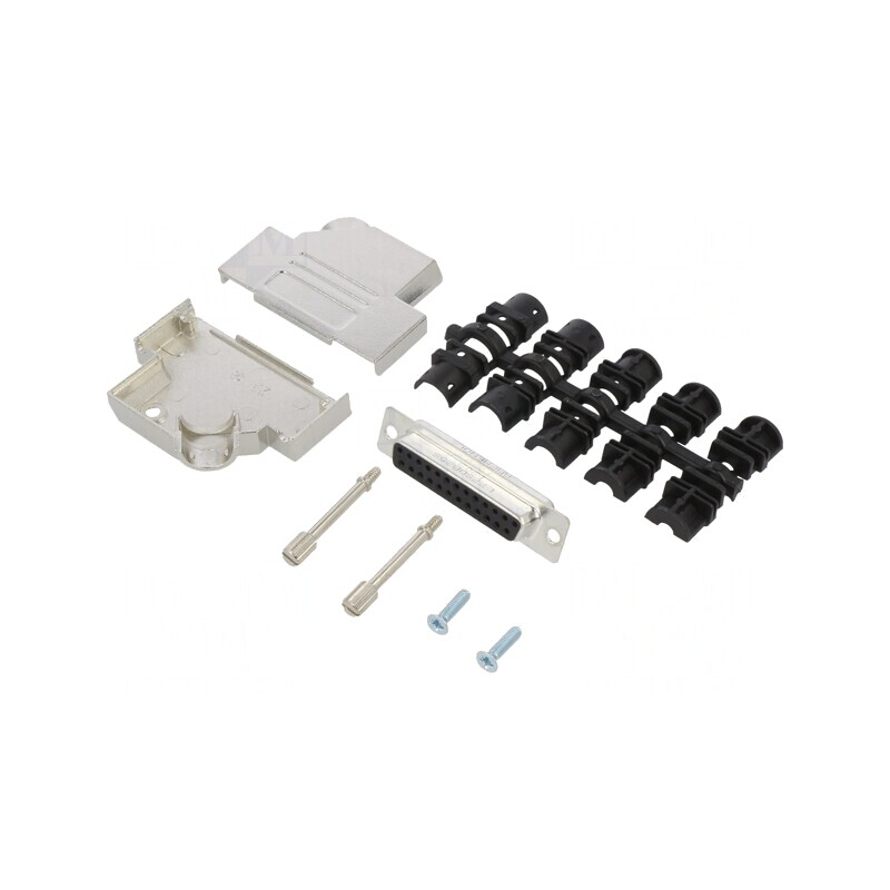 Conector D-Sub 25 pini tată unghi 45° terminal şurub cablu | Electronic-mag.ro | Componente Electronice