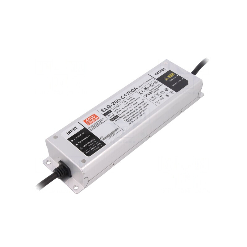 Alimentator LED 200W IP65 57-114V 875-1750mA | Electronic-mag.ro | Componente Electronice