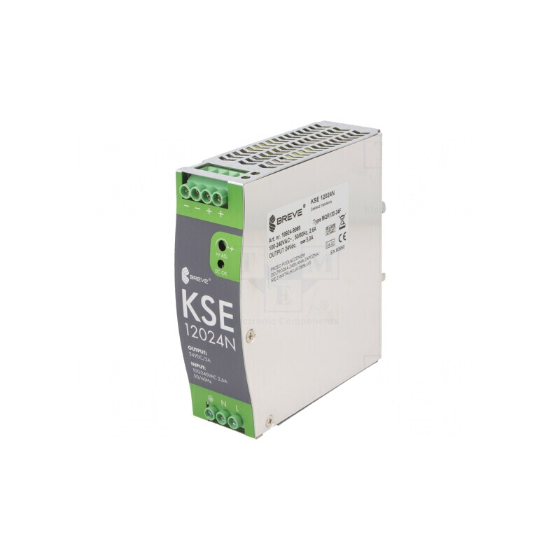 Alimentator Pulsatoriu DIN 120W 24V 5A IP20 | Electronic-mag.ro | Componente Electronice