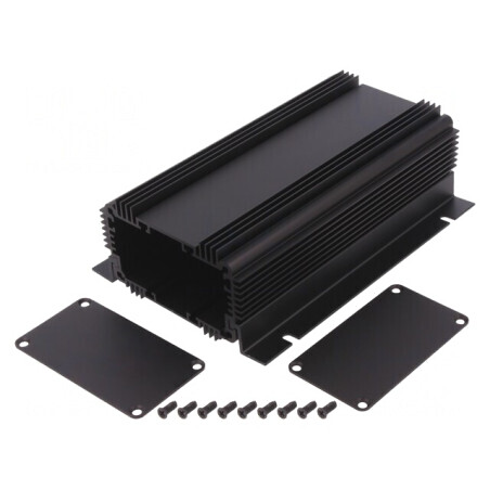 Carcasă cu panou cu lame de fixare 86mm x 160mm 1455KHD1601BK | Electronic-mag.ro | Componente Electronice