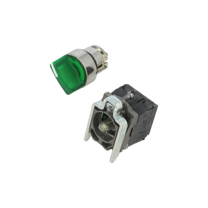 Comutator Rotativ 22mm Verde LED 24V | Electronic-mag.ro | Componente Electronice