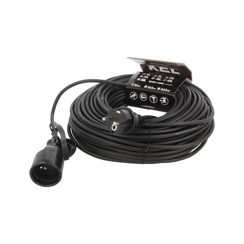Prelungitor alimentare negru 40m 10A | Electronic-mag.ro | Componente Electronice