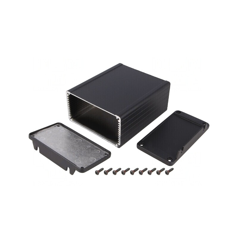 Carcasă Aluminiu Neagră IP54 104x120x55mm | Electronic-mag.ro | Componente Electronice