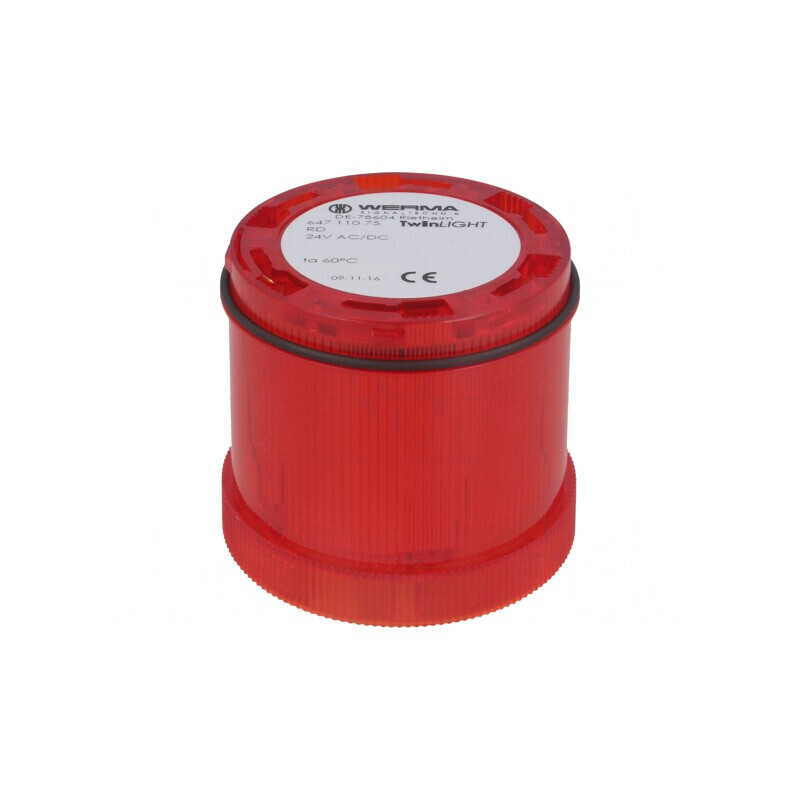 Semnalizator luminos LED roșu 24V IP65 Ø70mm | Electronic-mag.ro | Componente Electronice