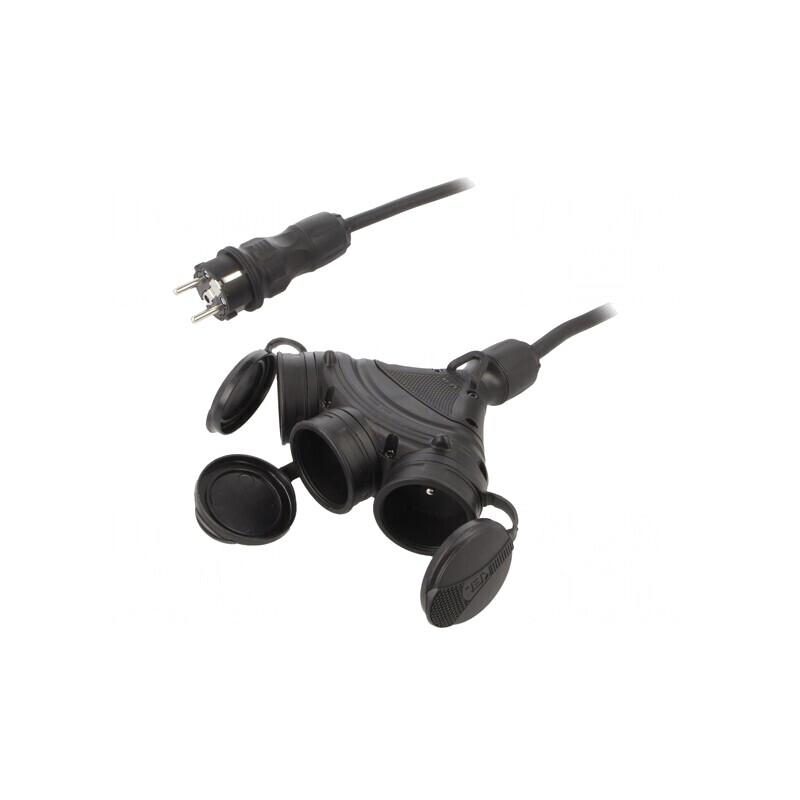 Prelungitor Alimentare 3 Prize Negru 10m 16A | Electronic-mag.ro | Componente Electronice