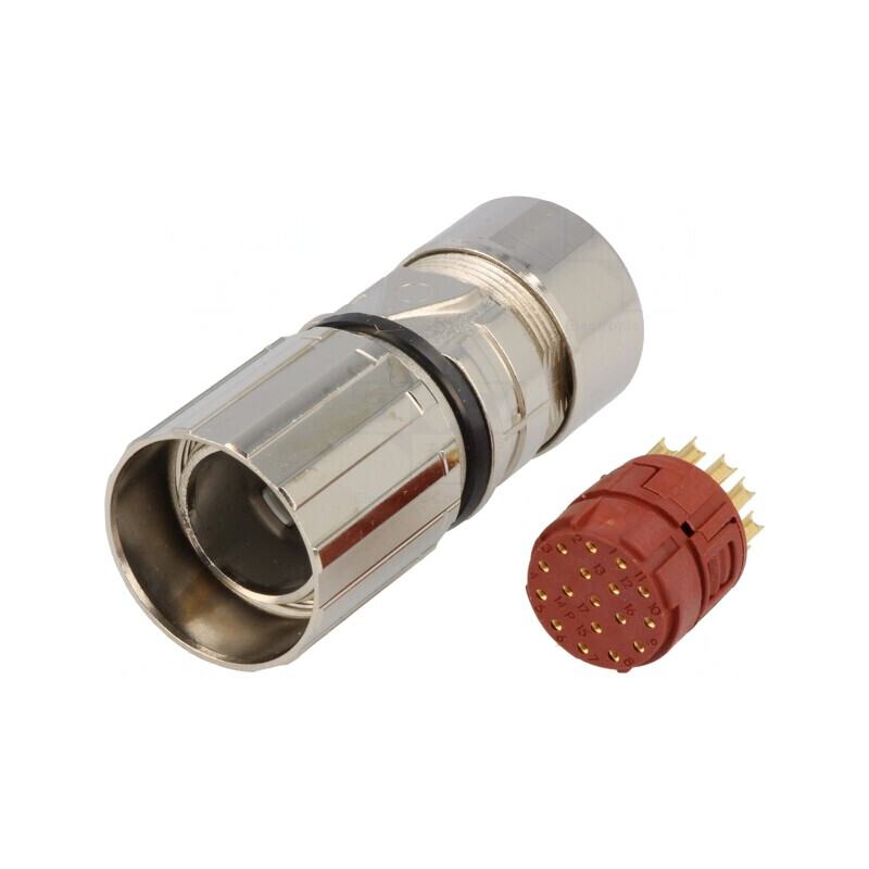 Conector M23 Mufă Femelă 17-Pin Lipire Cablu Drept Aurit 7A | Electronic-mag.ro | Componente Electronice
