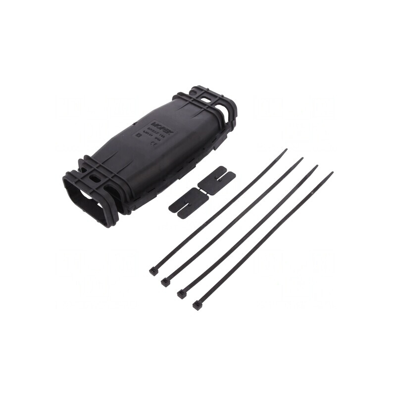 Mufă cu Gel IP68 Polipropilenă Neagră 180mm | Electronic-mag.ro | Componente Electronice