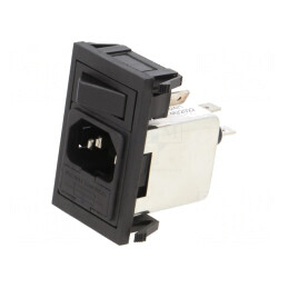 Conector Alimentare AC Soclu Tată 6A 250VAC IEC 60320 | Electronic-mag.ro | Componente Electronice