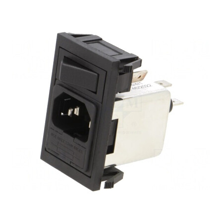 Conector Alimentare AC Soclu Tată 6A 250VAC IEC 60320 | Electronic-mag.ro | Componente Electronice
