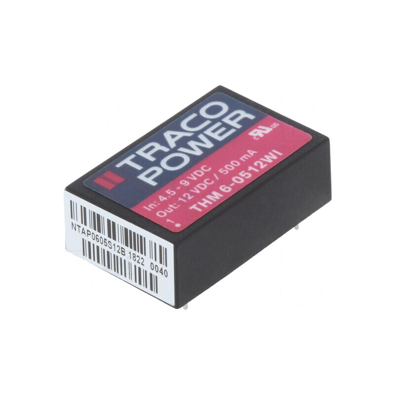 Convertor DC/DC 6W 4.5-9V la 12V 500mA DIP24 THM | Electronic-mag.ro | Componente Electronice