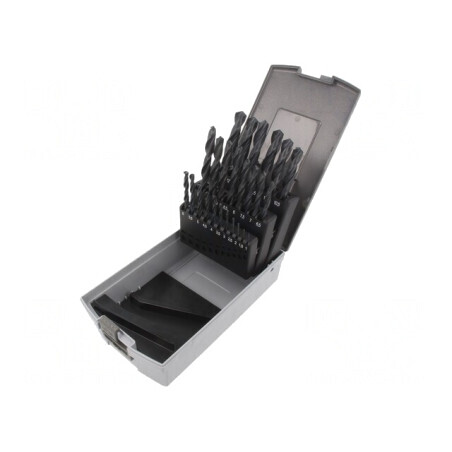 Set de burghie pentru metal din oțel rapid HSS-R, 25 bucăți | Electronic-mag.ro | Componente Electronice