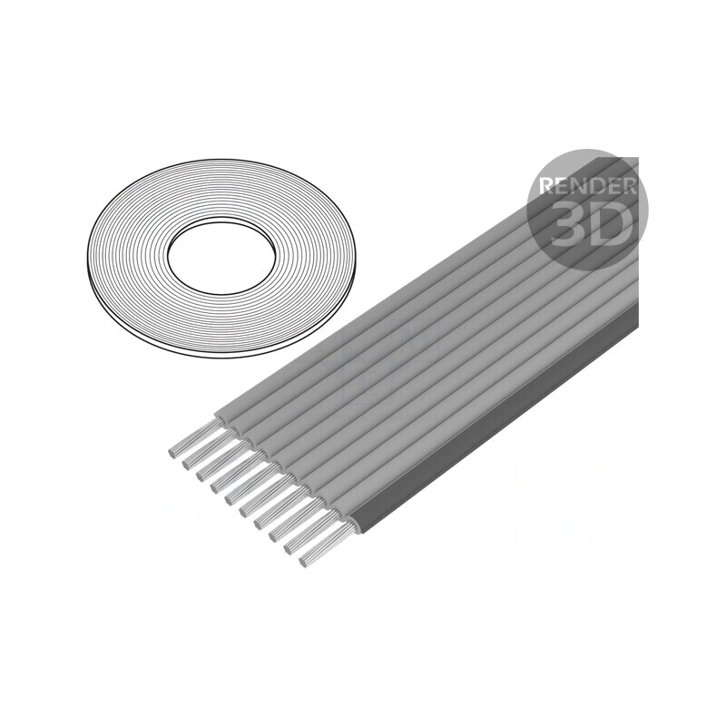 Cablu bandă neecranat 10x30AWG 0,635mm gri 100FT | Electronic-mag.ro | Componente Electronice