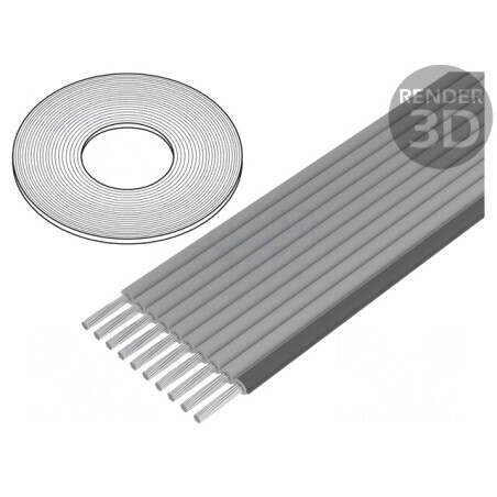 Cablu bandă neecranat 10x30AWG 0,635mm gri 100FT | Electronic-mag.ro | Componente Electronice