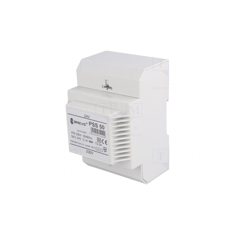 Transformator de alimentare 50VA 230VAC 24V cu bandă de cleme | Electronic-mag.ro | Componente Electronice
