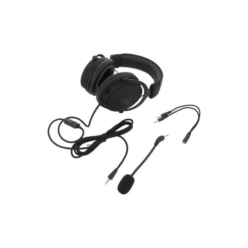 Căști cu Microfon Negru Jack 3,5mm USB 2,2m | Electronic-mag.ro | Componente Electronice