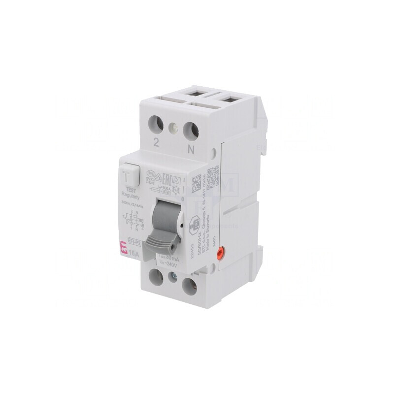 Întrerupător diferenţial 16A 30mA 2P 230V/400V | Electronic-mag.ro | Componente Electronice