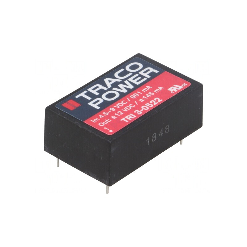 Convertor DC/DC 3.5W 4.5-9V la 12V/-12V TRI 3-0522 | Electronic-mag.ro | Componente Electronice