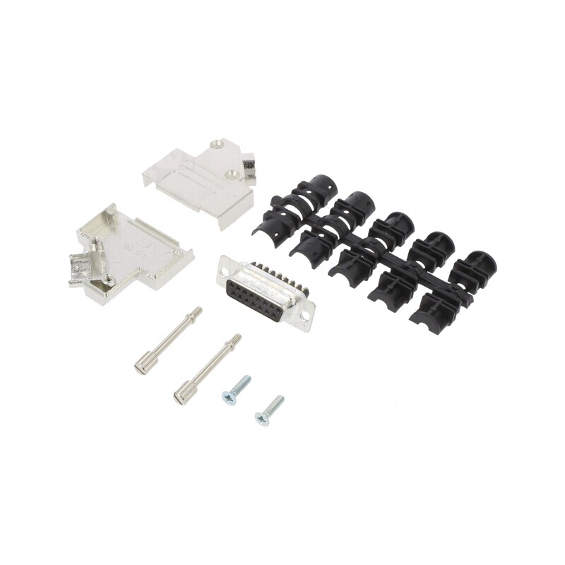 Conector D-Sub 15-Pin Mamă Unghi 45° Terminal Șurub Cablu | Electronic-mag.ro | Componente Electronice