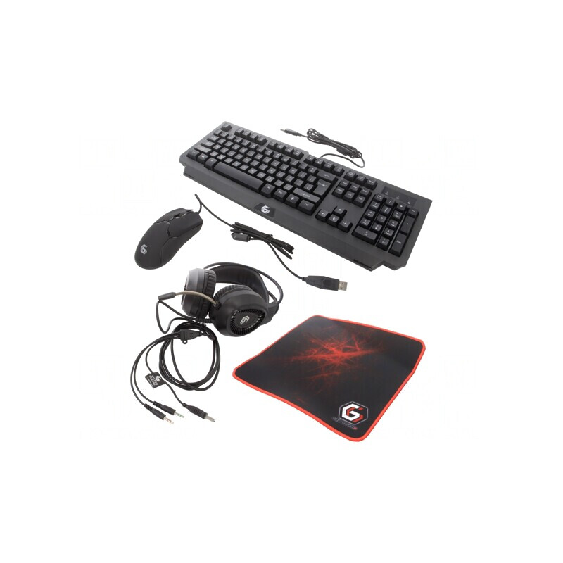 Kit Gaming Negru Jack 3,5mm USB A Cablu US Layout | Electronic-mag.ro | Componente Electronice