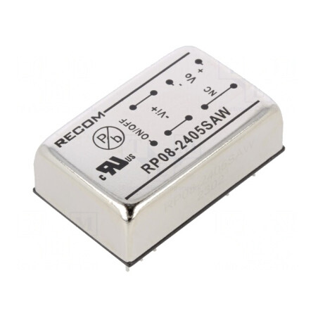 Convertor DC/DC 8W 9-36V la 5V 1,6A DIP24 RP08-2405SAW | Electronic-mag.ro | Componente Electronice