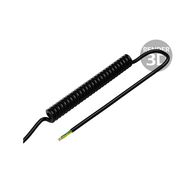 Cablu: spiralat 4x0,5mm2 neecranat PUR negru 300V 1,5m 6m, SPT00189C | Electronic-mag.ro | Componente Electronice