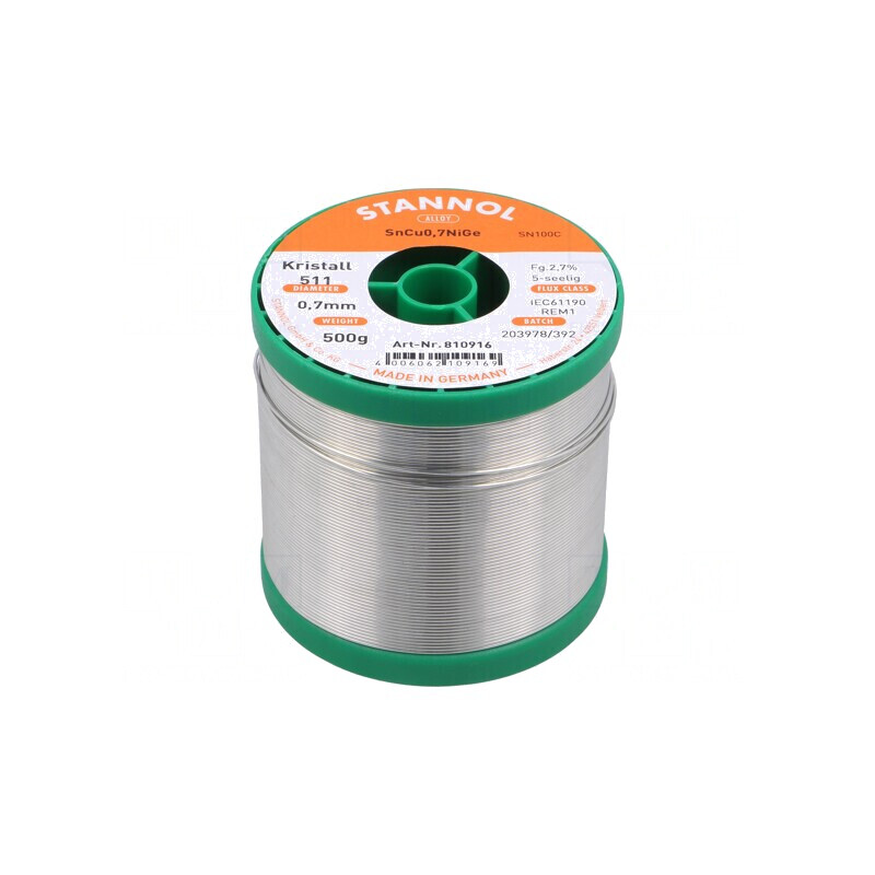 Sârmă de Lipit fără Plumb Sn99,3Cu0,7 NiGe 0,7mm 0,5kg 227°C | Electronic-mag.ro | Componente Electronice