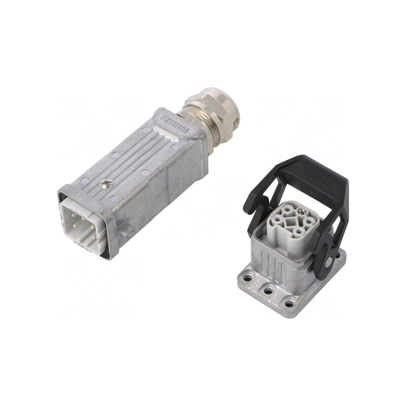 Conector HDC Tată Mamă 230V 10A 5 PIN 4 PE Drept | Electronic-mag.ro | Componente Electronice