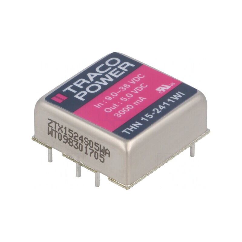 Convertor DC/DC 15W 9-36V la 5V 3000mA THN 15-2411WI | Electronic-mag.ro | Componente Electronice
