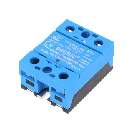 Releu Semiconductor 1-Fazat 40A 24-600VAC 3.5-32VDC | Electronic-mag.ro | Componente Electronice