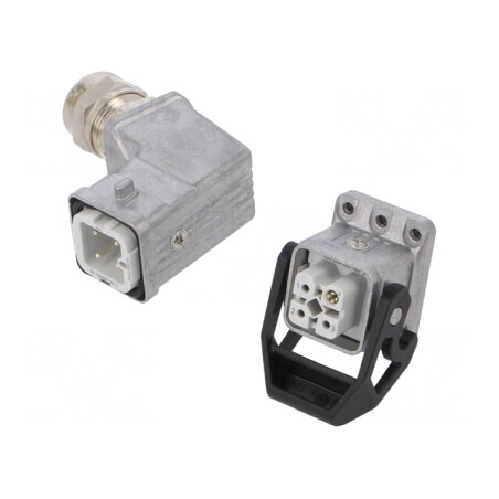 Conector HDC Tată Mamă 230V 10A 4 PIN 3 PE | Electronic-mag.ro | Componente Electronice